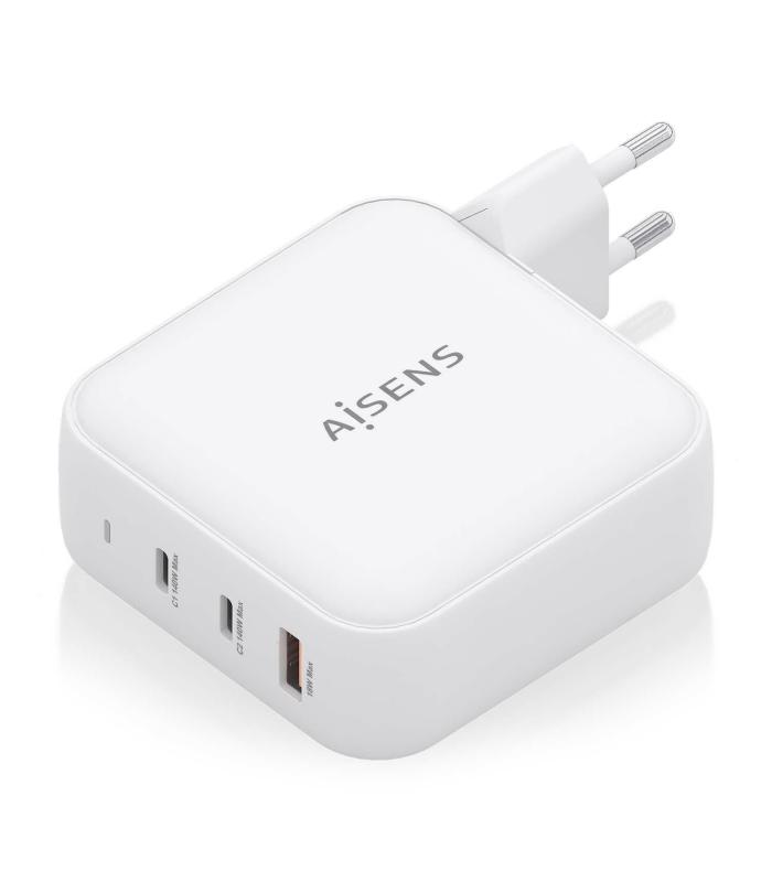 AISENS Cargador GaN 140W, 2xUSB-C PD3.1 QC4.0, 1xUSB-A QC3.0, Blanco