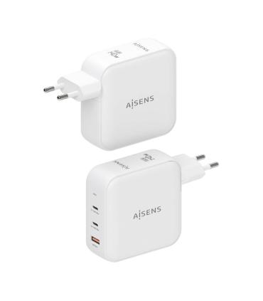 AISENS Cargador GaN 140W, 2xUSB-C PD3.1 QC4.0, 1xUSB-A QC3.0, Blanco
