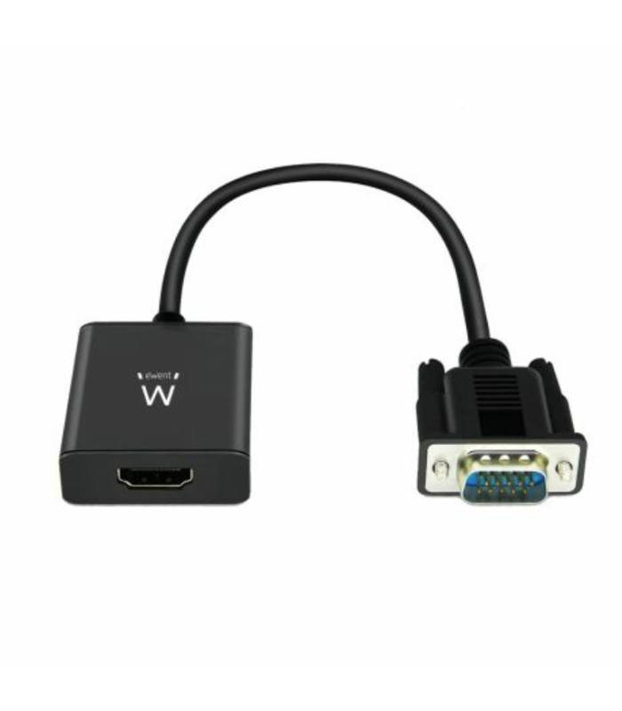 CABLE CONVERTIDOR EWENT VGA MACHO - HDMI HEMBRA CON AUDIO 0,20 METROS