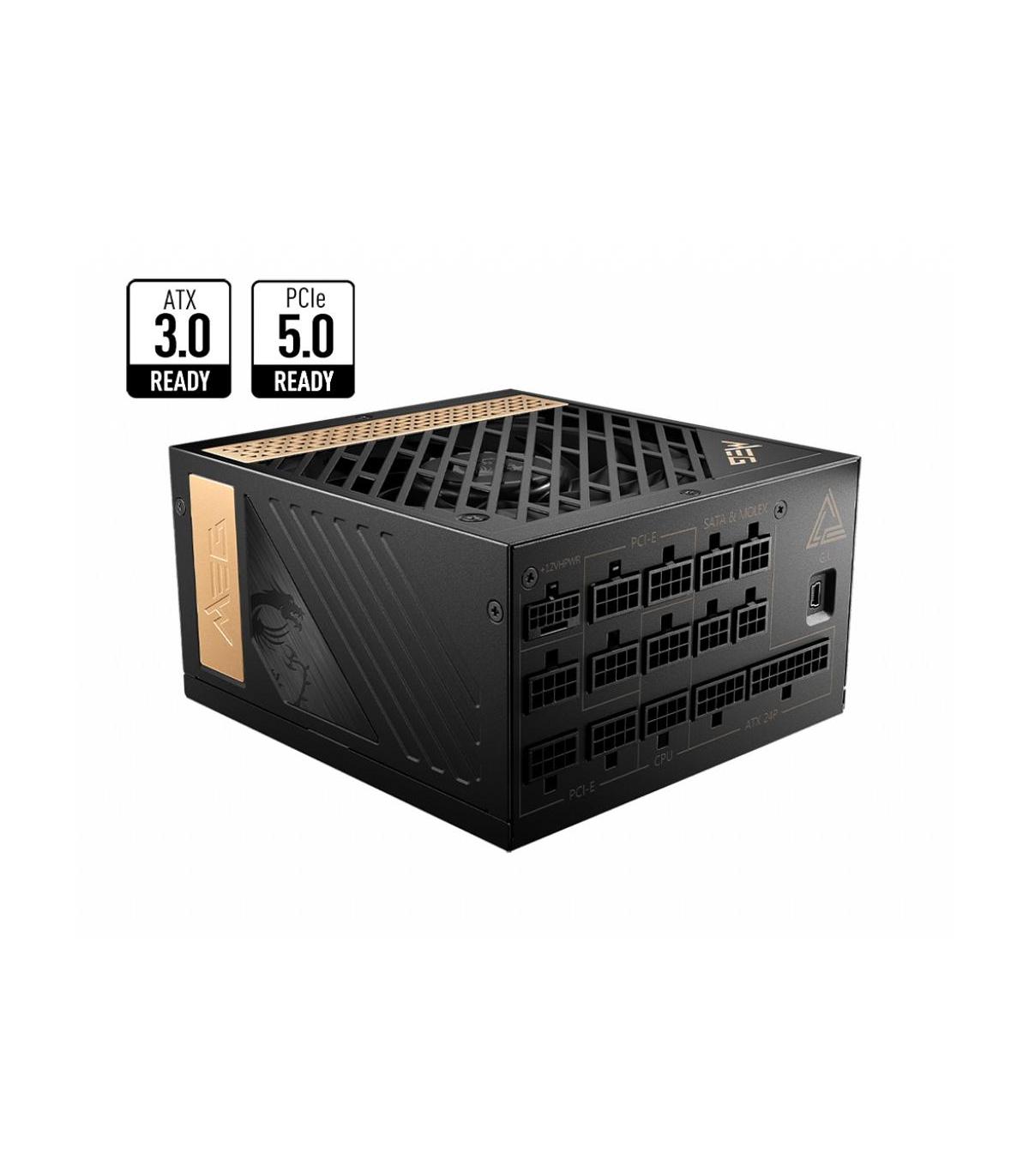 MSI MEG AI1300P PCIE5 unidad de fuente de alimentación 1300 W 24-pin ATX ATX Negro