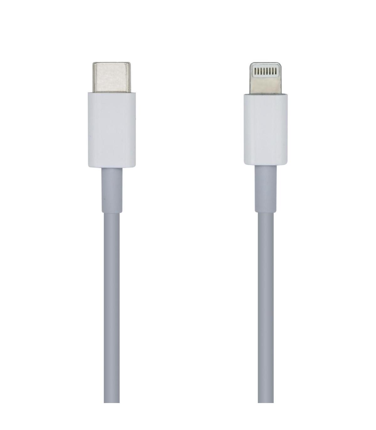 AISENS Cable USB 2.0 USB-С A Lightning PD 2A, Lightning M-USB-С M, Blanco, 20cm