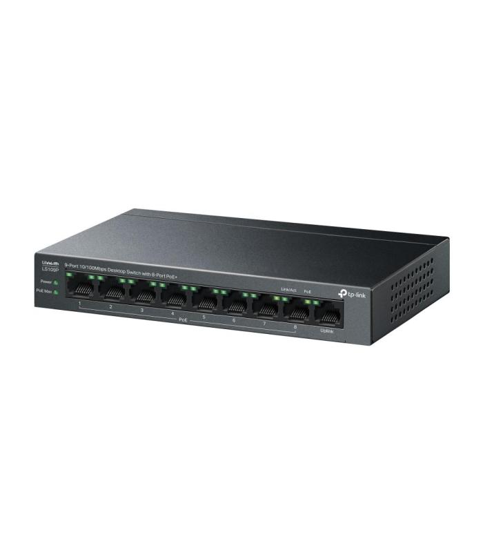 TP-Link LiteWave LS109P switch No administrado Fast Ethernet (10 100) Energía sobre Ethernet (PoE) Negro