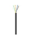 AISENS Cable de Red Exterior Impermeable RJ45 Cat.6 UTP Rígido CCA AWG23, Negro, 100M