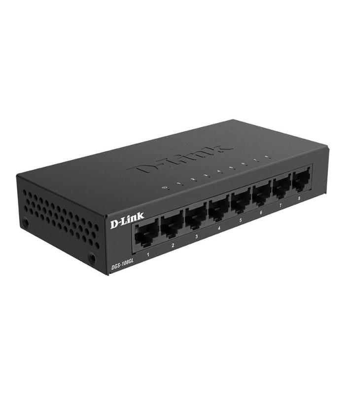 D-Link DGS-108GL No administrado Gigabit Ethernet (10 100 1000) Negro