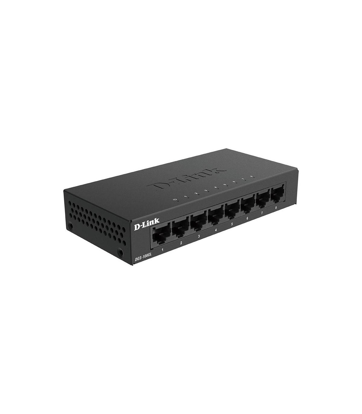 D-Link DGS-108GL No administrado Gigabit Ethernet (10 100 1000) Negro