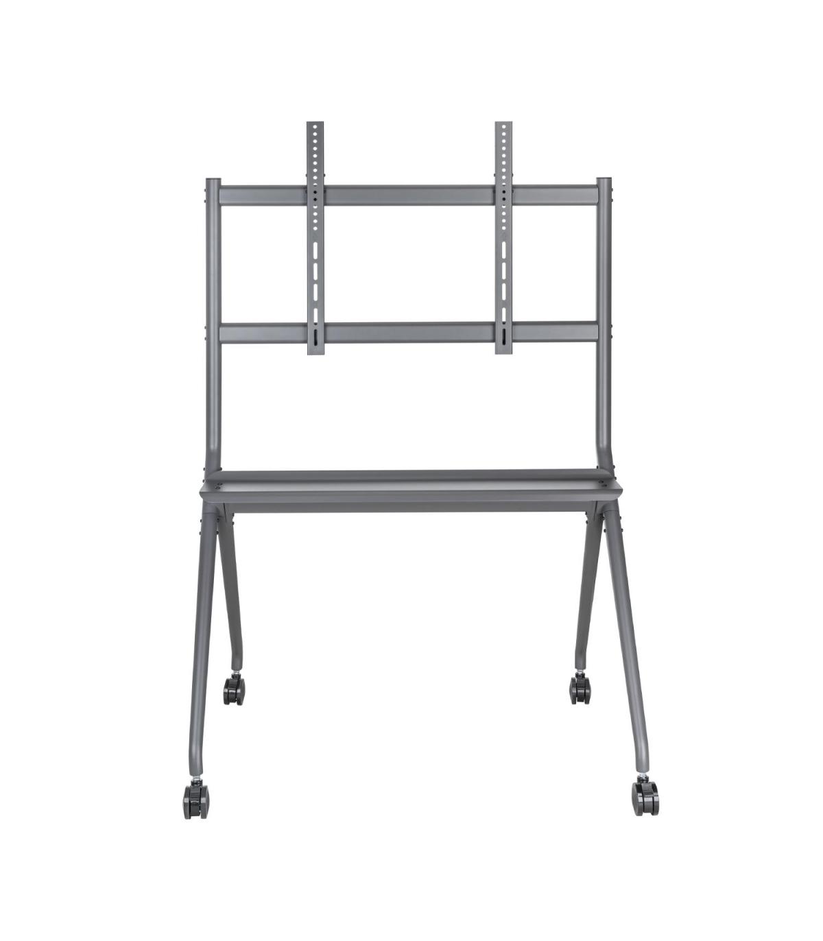 AISENS Soporte De Suelo Pro Con Rueda, 1 Bandeja Para Pantalla Interactiva TV 120kg De 50-86, Negro