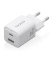 AISENS Cargador Gan 30W, 1xUSB-C PD3.0 QC4.0, 1xUSB-A QC3.0, Blanco