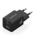 AISENS Cargador Gan 30W, 1xUSB-C PD3.0 QC4.0, 1xUSB-A QC3.0, Negro
