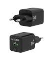 AISENS Cargador Gan 30W, 1xUSB-C PD3.0 QC4.0, 1xUSB-A QC3.0, Negro