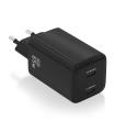 AISENS Cargador Gan 65W, 2xUSB-C PD3.0 QD4.0, Negro