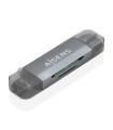 AISENS Lector de Tarjetas SD, Micro SD, MMC, RS-MMC, MMC Micro, USB-A y USB-C, Gris