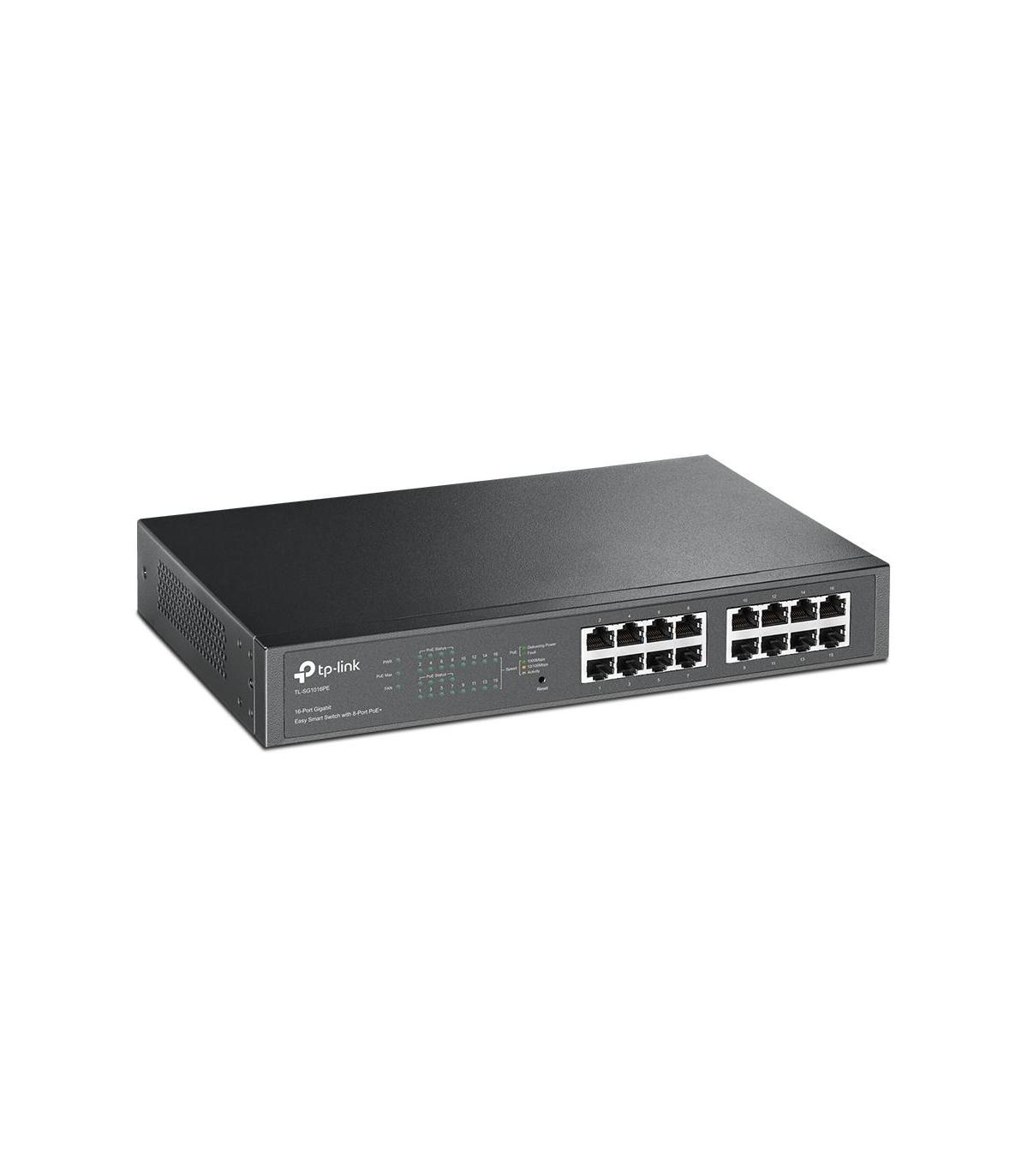 TP-Link TL-SG1016PE Gestionado L2 Gigabit Ethernet (10 100 1000) Energía sobre Ethernet (PoE) 1U Negro