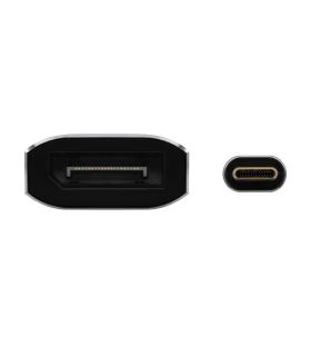 AISENS Conversor Aluminio USB-C a Displayport 8K@60Hz, USB-C M-DP H, Negro, 15cm
