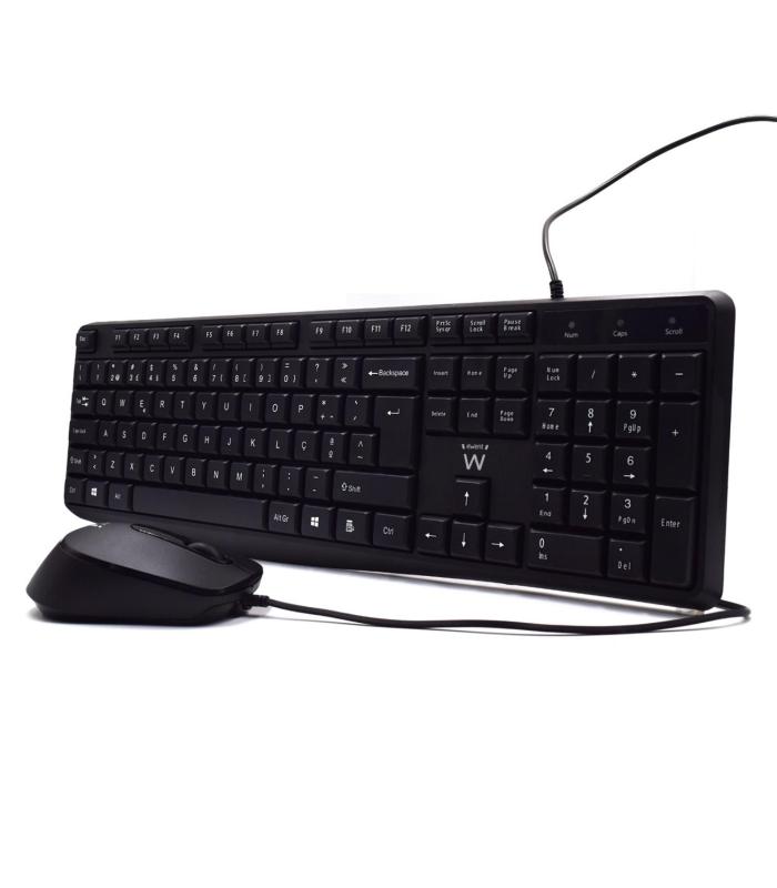 Ewent EW3007 teclado Ratón incluido Oficina USB QWERTY Portugués Negro
