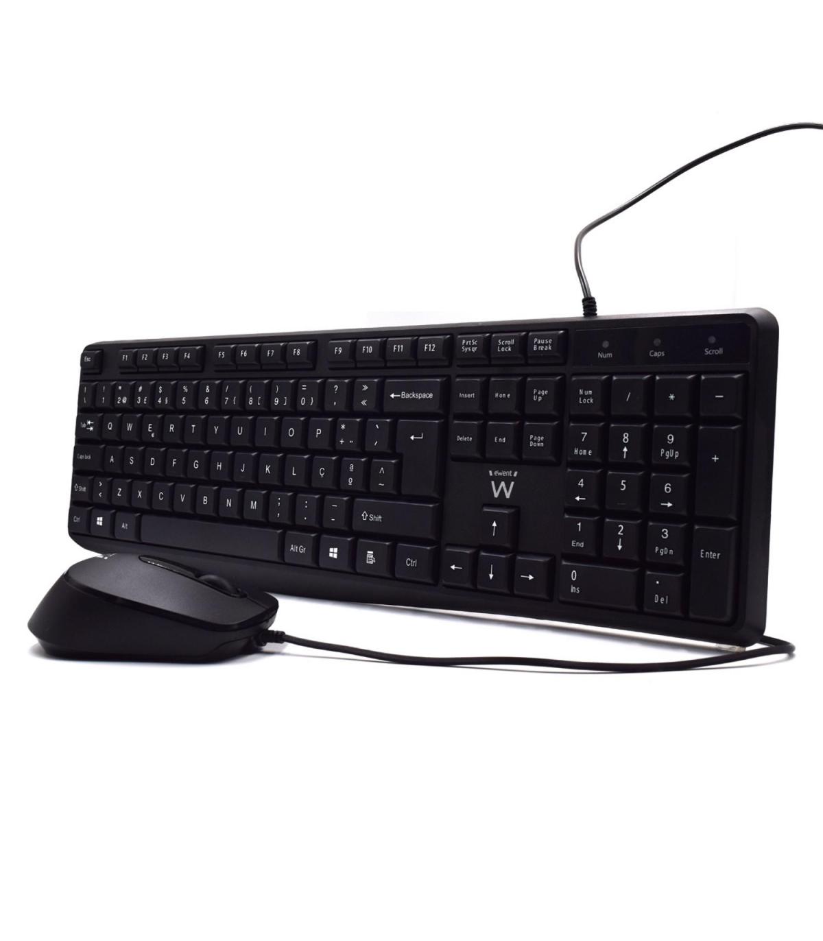 Ewent EW3007 teclado Ratón incluido Oficina USB QWERTY Portugués Negro