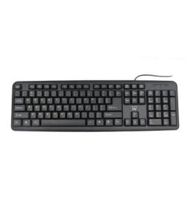 Ewent EW3112 teclado Oficina USB + PS 2 QWERTY Portugués Negro