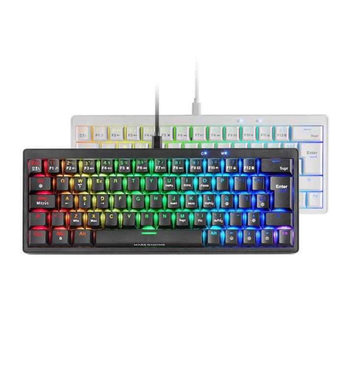 Teclado Gaming Mecnico Mars Gaming MKMINIPRO  Switch Azul  Blanco