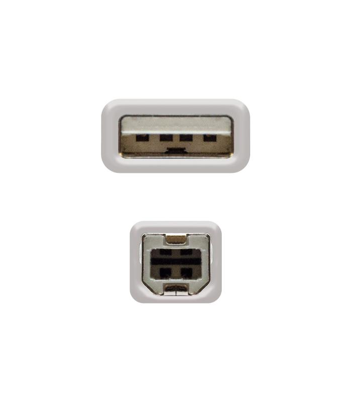 Nanocable CABLE USB 2.0 IMPRESORA, TIPO A M-B M, BEIGE, 1.8 M