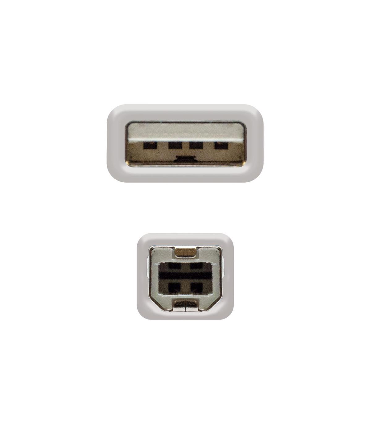 Nanocable CABLE USB 2.0 IMPRESORA, TIPO A M-B M, BEIGE, 1.8 M