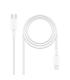 TooQ 10.10.0601 cable de conector Lightning 1 m Blanco