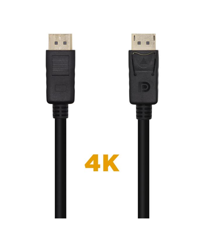 AISENS Cable DisplayPort V1.2 4K@60Hz, DP M-DP M, Negro, 1.0m