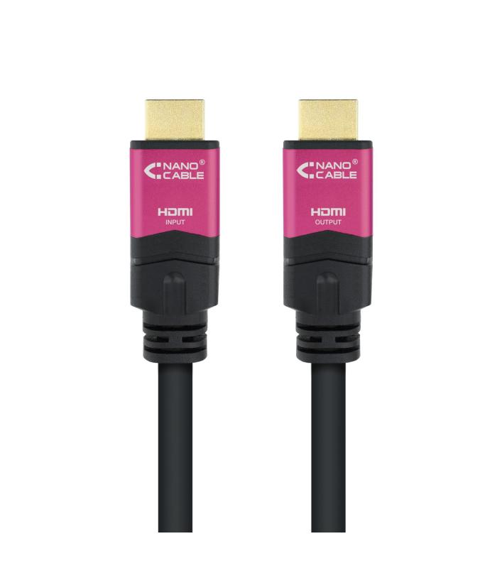 Nanocable 10.15.3715 cable HDMI 15 m HDMI tipo A (Estándar) Negro, Rosa