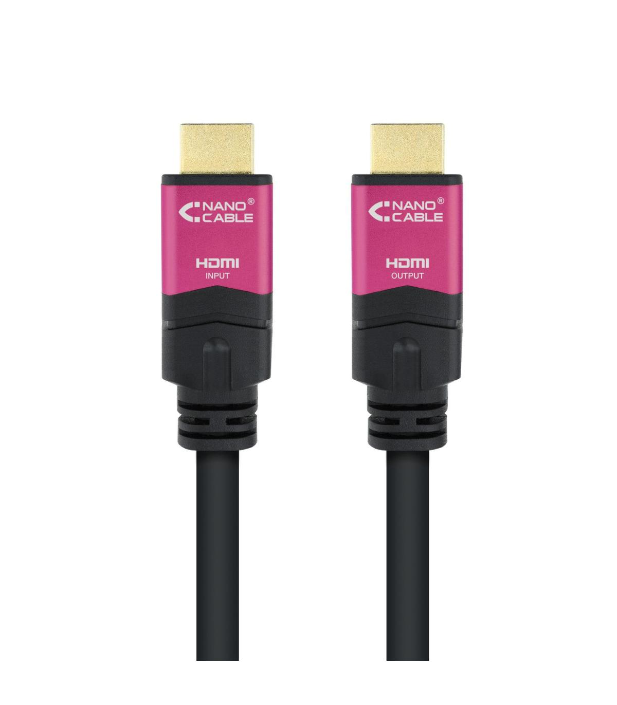 Nanocable 10.15.3715 cable HDMI 15 m HDMI tipo A (Estándar) Negro, Rosa