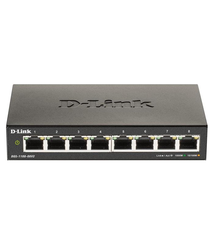 D-Link DGS-1100-08V2 Gestionado L2 Gigabit Ethernet (10 100 1000) Negro