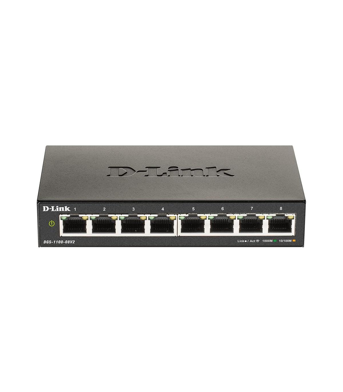 D-Link DGS-1100-08V2 Gestionado L2 Gigabit Ethernet (10 100 1000) Negro