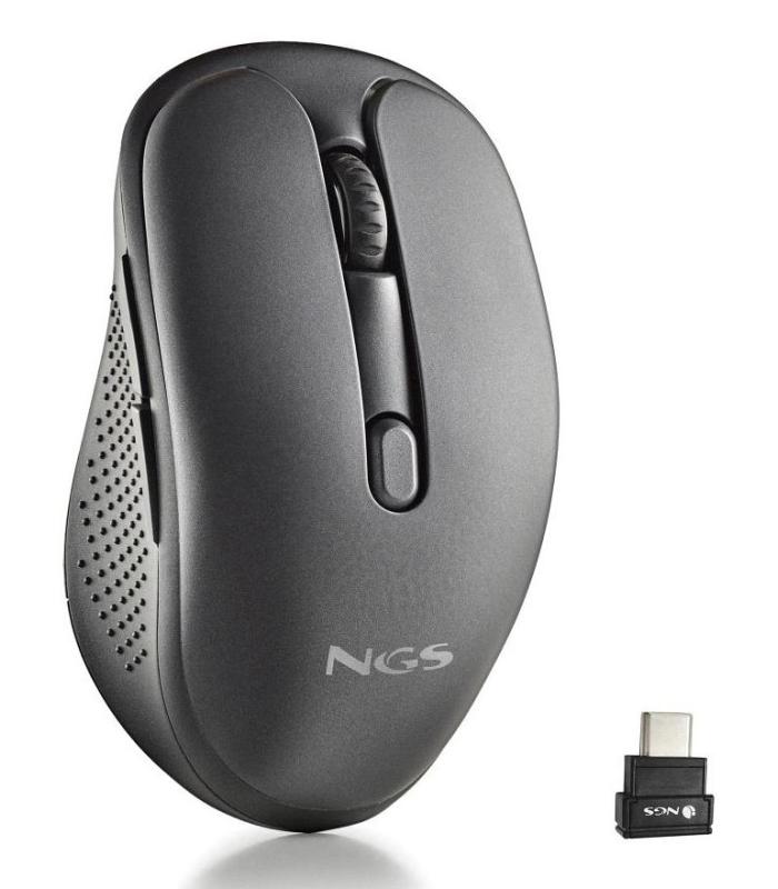 Ratn Inalmbrico NGS Evo Mix Silencioso  Batera Recargable  Hasta 3200 DPI  Negro