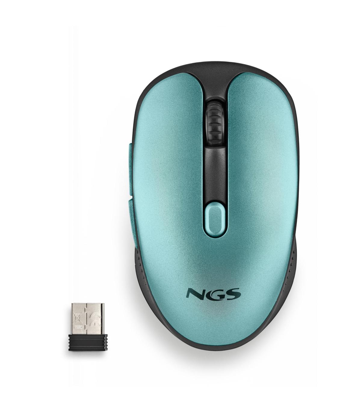 NGS - Ratn Inalmbrico EVO RUST ICE - Recargable - Botones Silenciosos - 800 1200 1600 Dpi - Verde Metalico