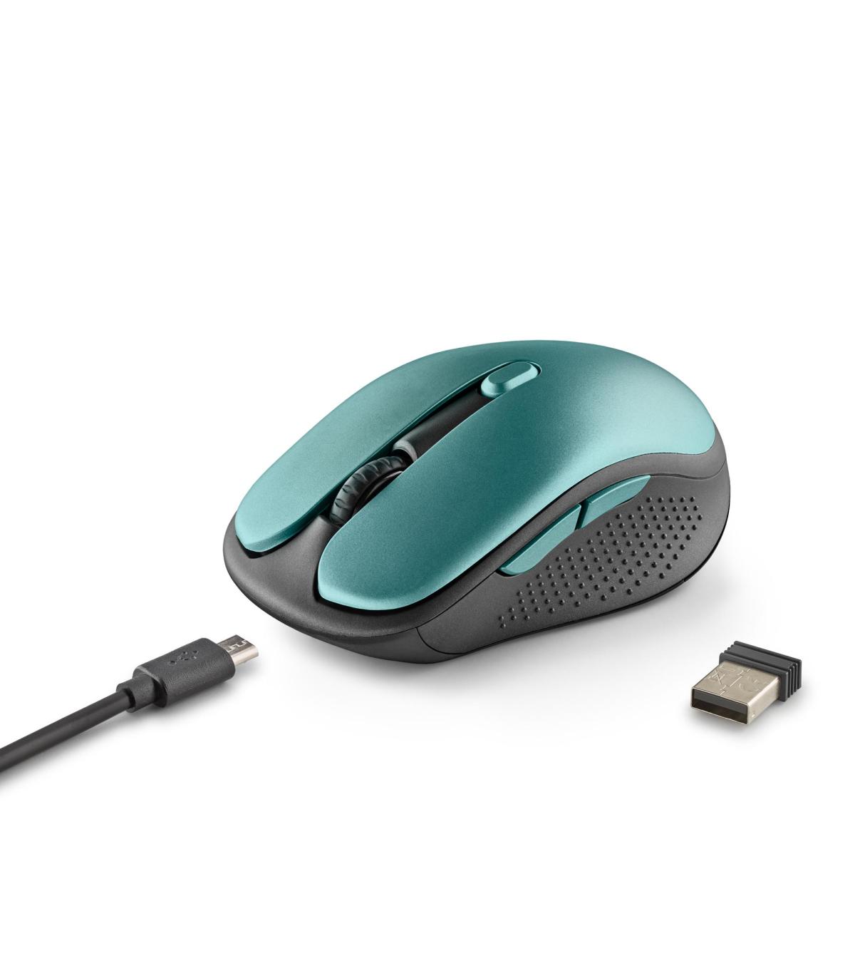 NGS - Ratn Inalmbrico EVO RUST ICE - Recargable - Botones Silenciosos - 800 1200 1600 Dpi - Verde Metalico