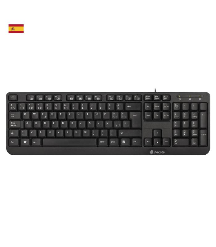 NGS - Teclado Funky V3 - Cable 1.4m - 12 Teclas Multimedia - Negro