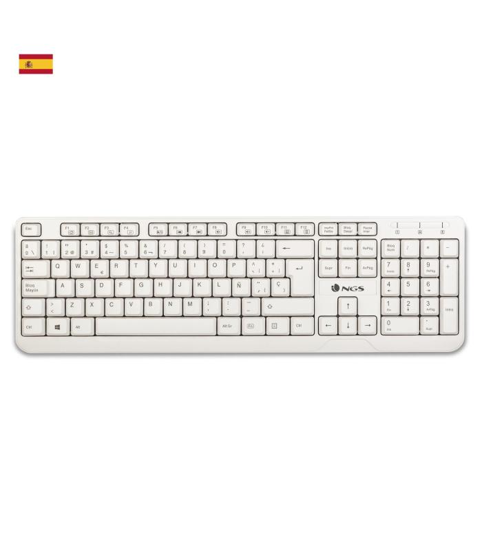 TECLADO NGS CABLE SPIKE BLANCO  USB