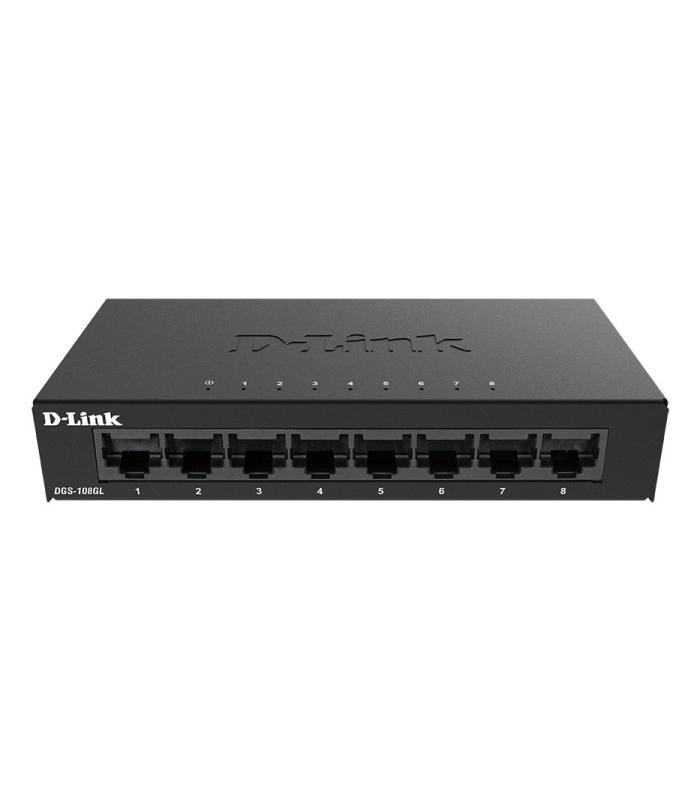 D-Link DGS-108GL No administrado Gigabit Ethernet (10 100 1000) Negro