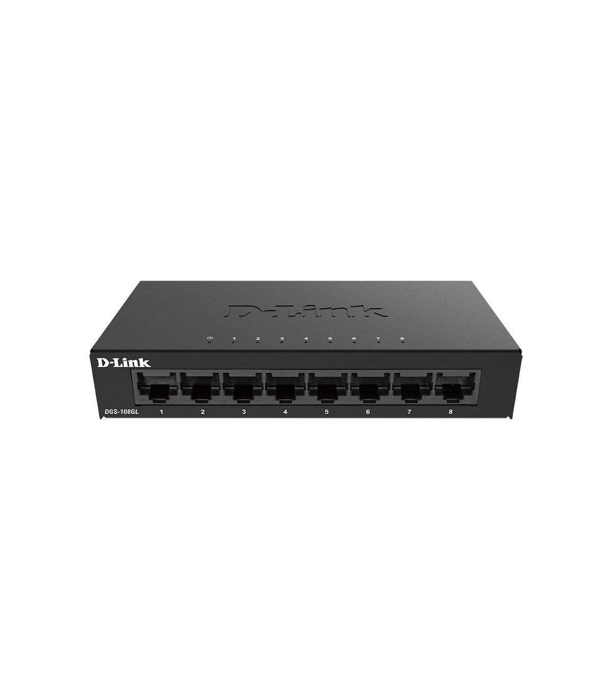 D-Link DGS-108GL No administrado Gigabit Ethernet (10 100 1000) Negro