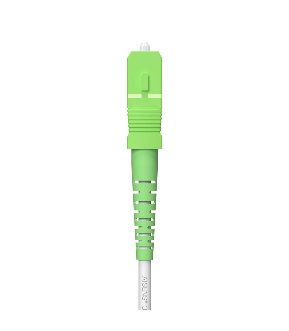 AISENS Cable Fibra Óptica Latiguillo G657A2 3.0 9 125 SMF Simplex CPR DCA LSZH, SC APC-SC APC, Blanco, 120 m