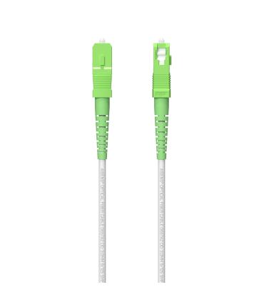 AISENS Cable Fibra Óptica Latiguillo G657A2 3.0 9 125 SMF Simplex CPR DCA LSZH, SC APC-SC APC, Blanco, 120 m