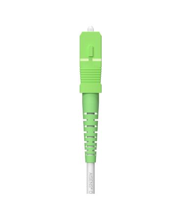 AISENS Cable Fibra Óptica Latiguillo G657A2 3.0 9 125 SMF Simplex CPR DCA LSZH, SC APC-SC APC, Blanco, 120 m
