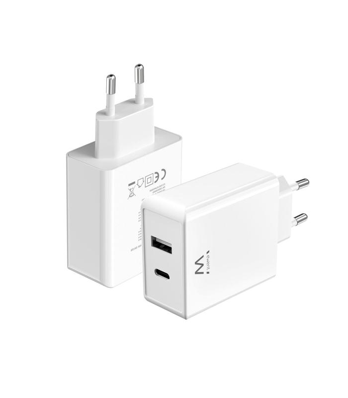 Ewent EW1328 cargador de dispositivo móvil Universal Blanco Corriente alterna Carga rápida Interior