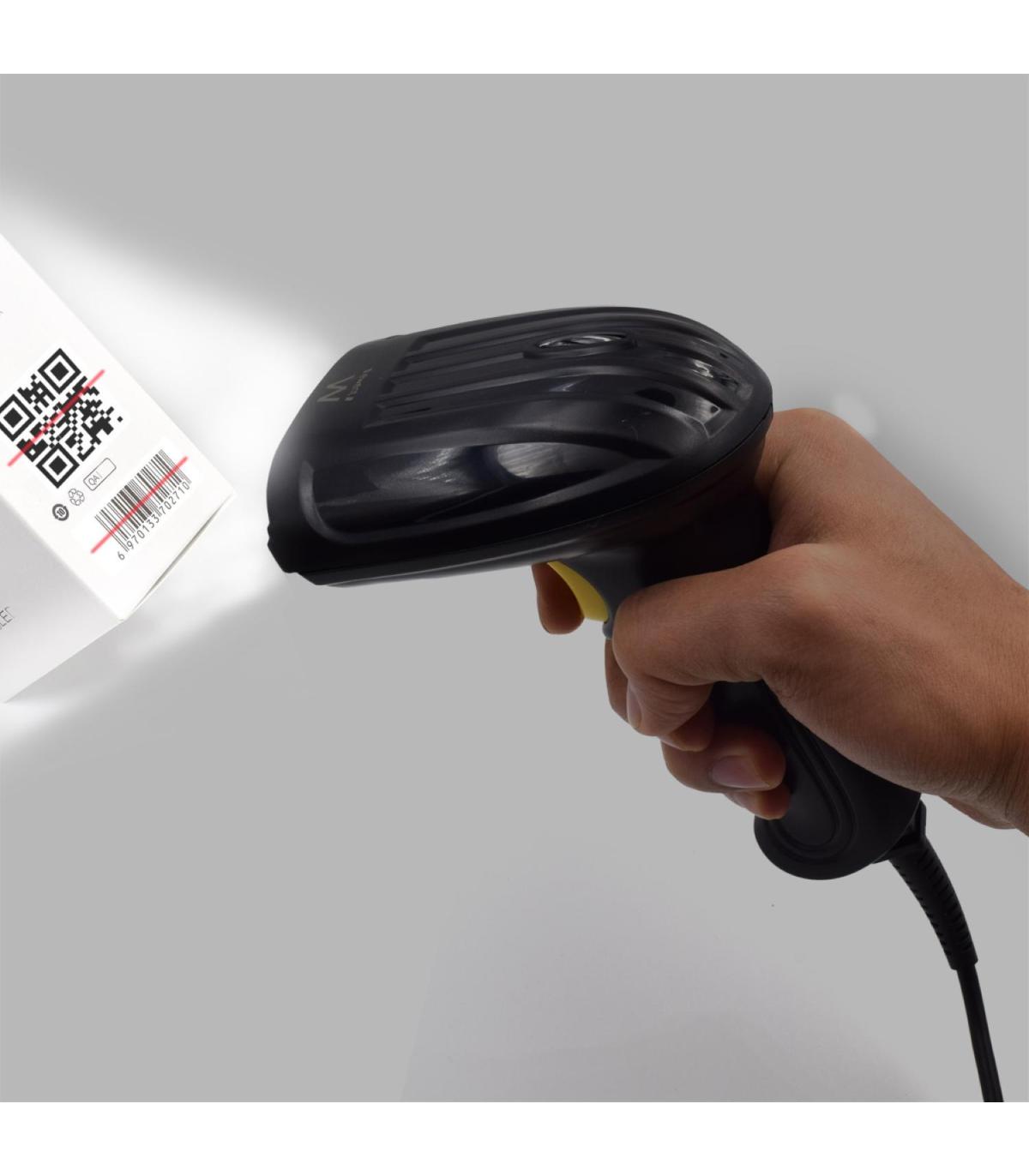 Ewent EW3410 lector de código de barras Lector de códigos de barras portátil 1D 2D LED Negro