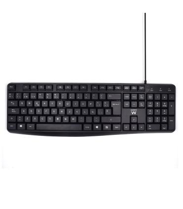 Ewent EW3001 teclado Oficina USB QWERTY Español Negro