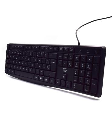 Ewent EW3001 teclado Oficina USB QWERTY Español Negro