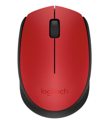 Logitech M171 Red-K ratón Oficina Ambidextro RF inalámbrico Óptico 1000 DPI