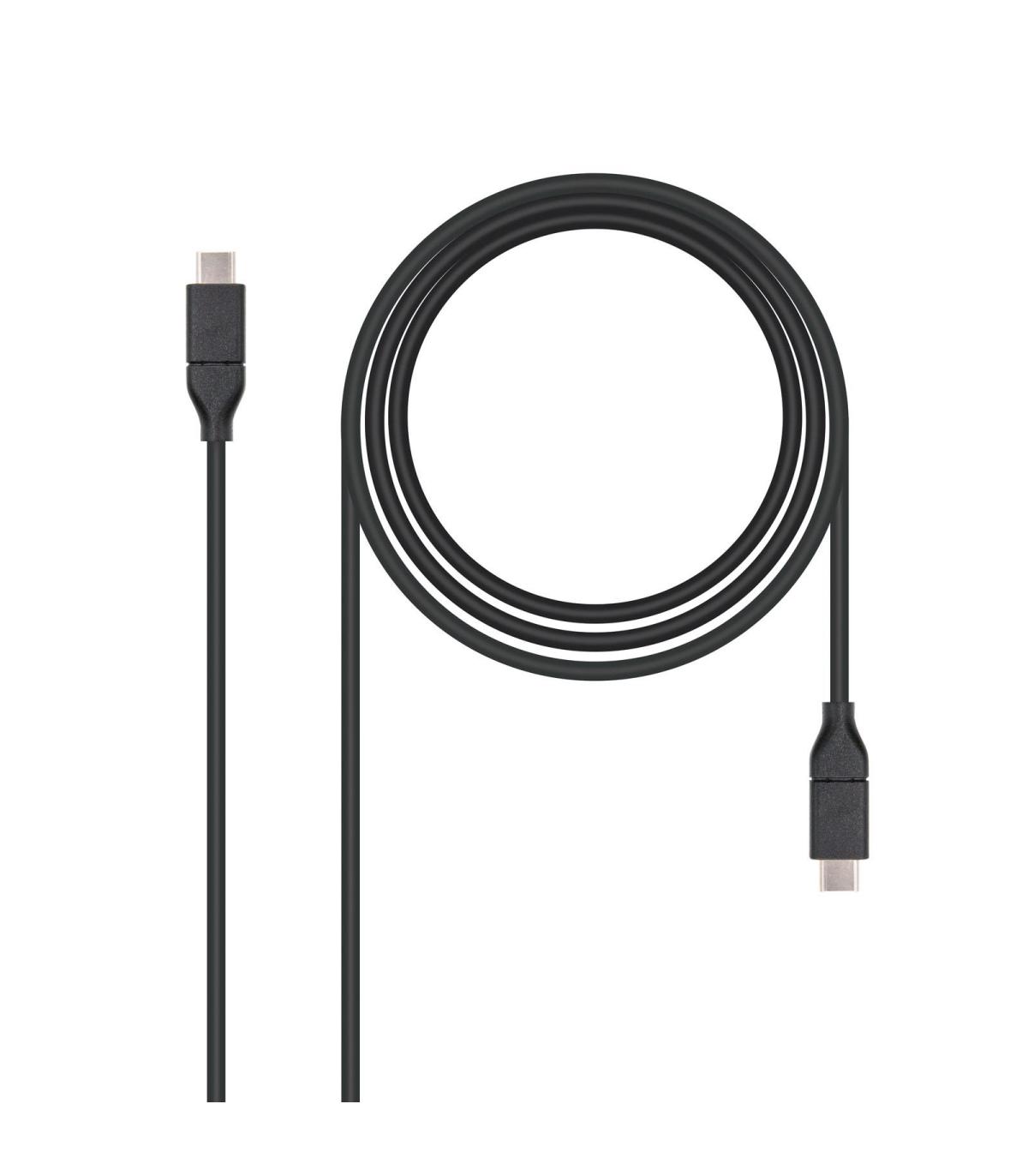 Nanocable USB 3.1, 1m cable USB USB 3.2 Gen 2 (3.1 Gen 2) USB C Negro