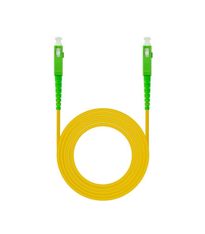 Nanocable Cable de Fibra Óptica SC APC a SC APC Monomodo Simplex LSZH, Amarillo, 15m