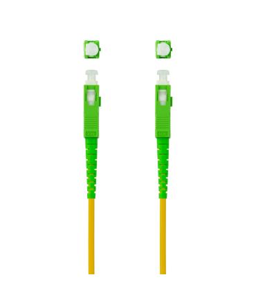 Nanocable Cable de Fibra Óptica SC APC a SC APC Monomodo Simplex LSZH, Amarillo, 15m