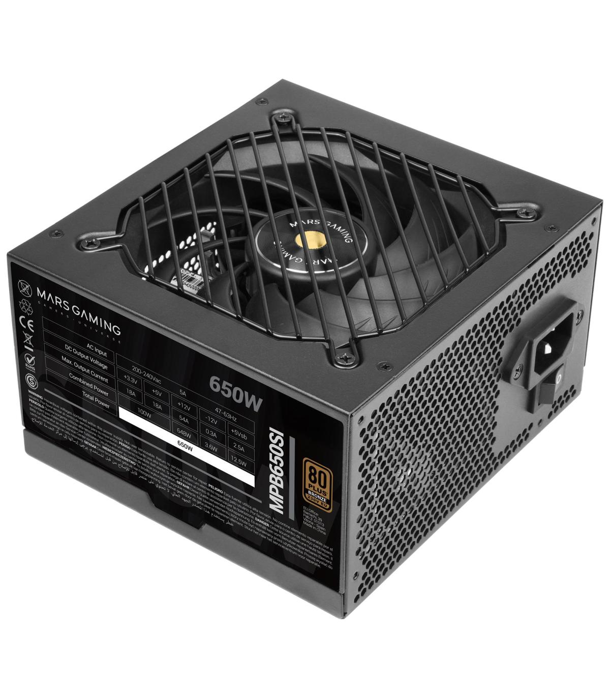 Fuente De Alimentacin Mars Gaming MPB650SI  650W  Ventilador 12cm  80 Plus Bronze