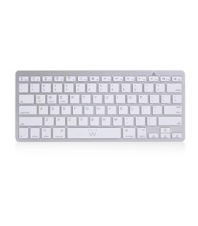Ewent EW3161 Teclado Bluetooth QWERTY Espaol Plata, Blanco