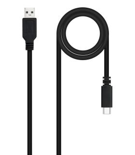 Nanocable USB 2.0, 2m cable USB USB C 2 x USB A Negro